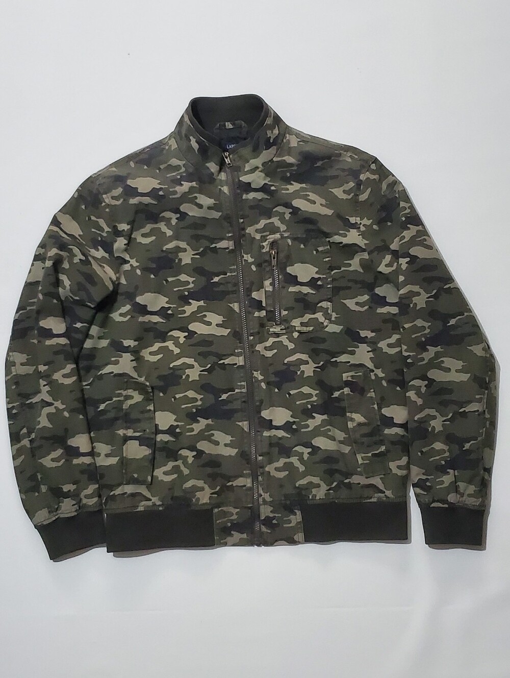 American Rag Men's Olive & Dark Green Camo Bomber Jacket